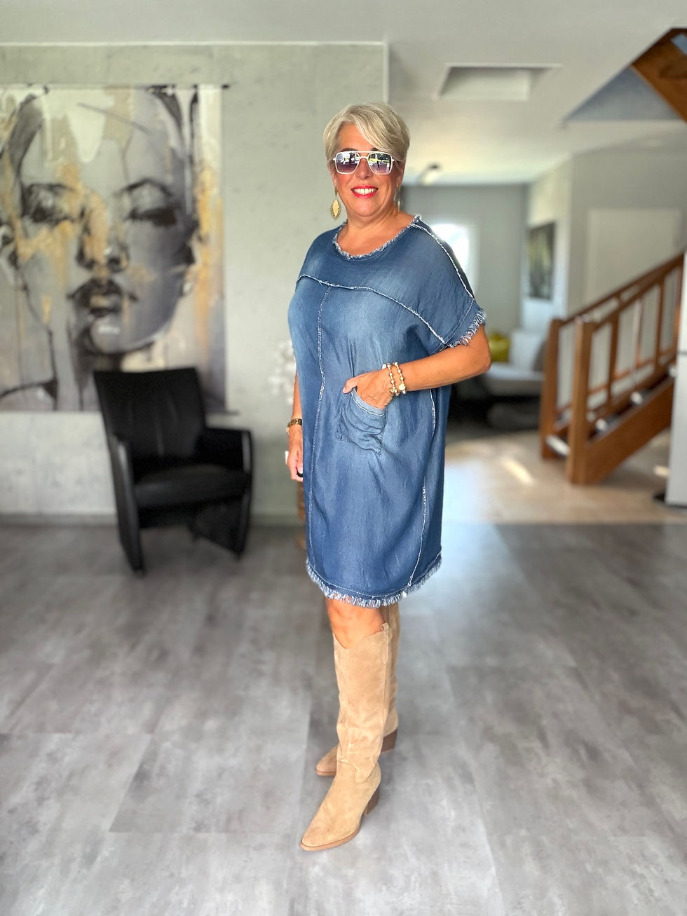 Miniaturbild: Kleid Jeans Oversize