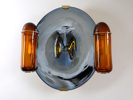 verre soufflé flamme laiton