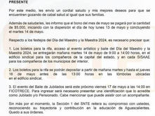 HOY Y MAÑANA SE DISPERSA PAGO DE BONO A JUBILADOS DEL SNTE