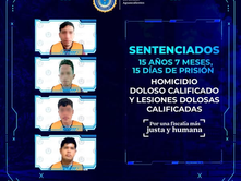 SENTENCIAN A CUATRO, POR HOMICIDIO DOLOSO CALIFICADO Y LESIONES DOLOSAS CALIFICADAS