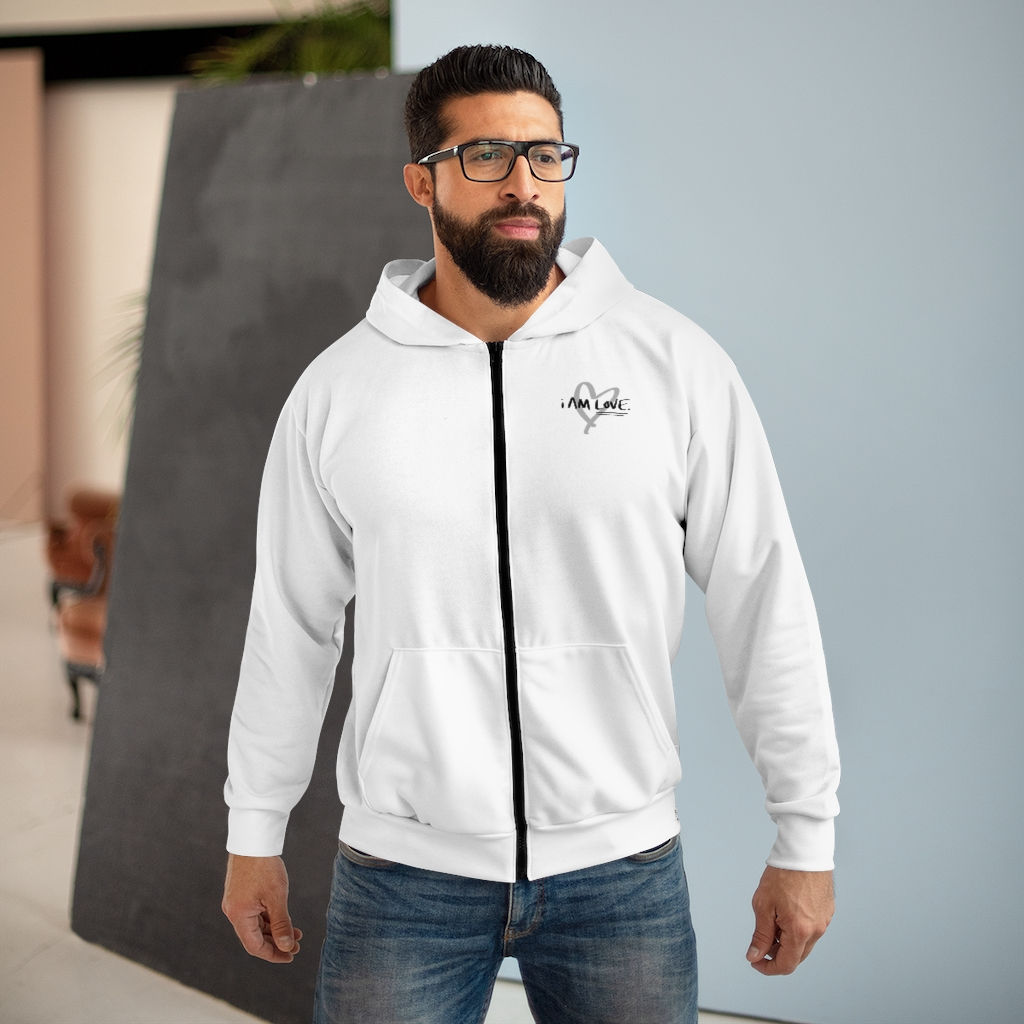 'iAMLOVE' x AOP Unisex Zip Hoodie