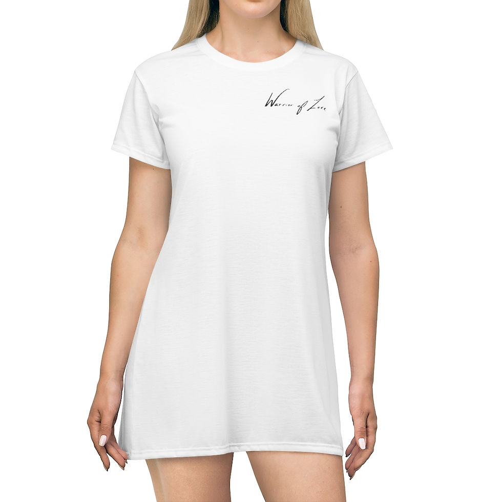 Thumbnail: 'Warrior of Love' x All Over Print T-Shirt Dress