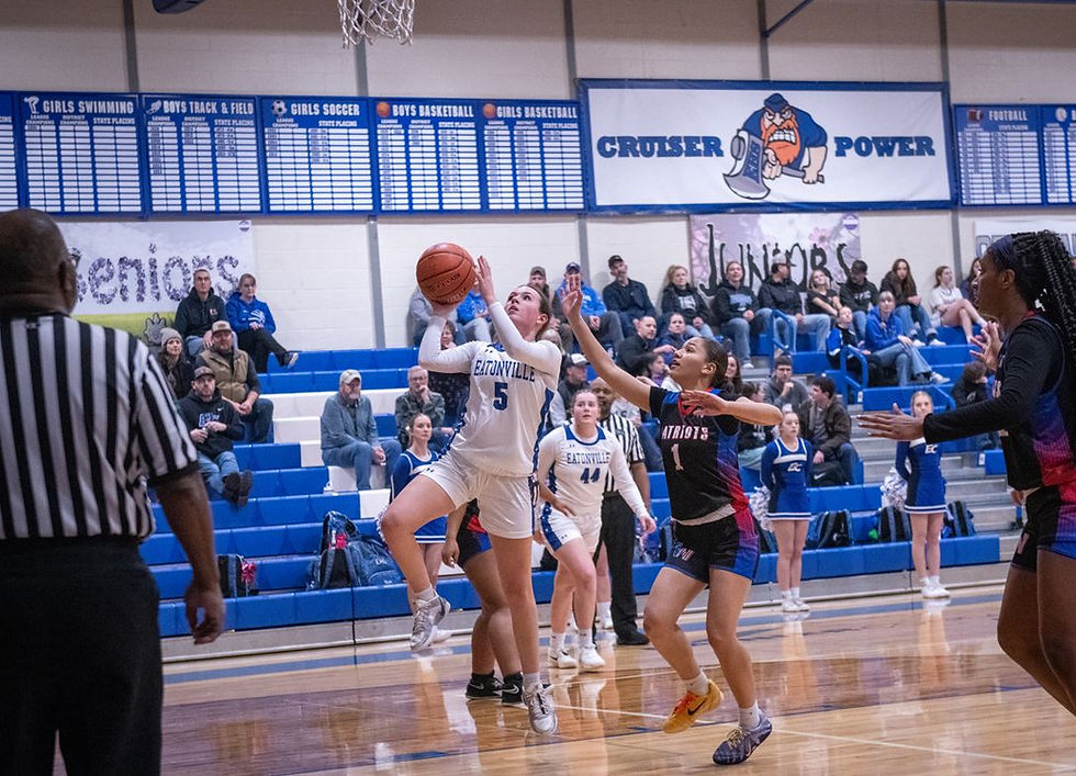 Eatonville's Jordyn Green scores two of her season-high 17 points against Washington to help lead the Lady Cruisers to their second victory of the season. Photo: Heather Quirie