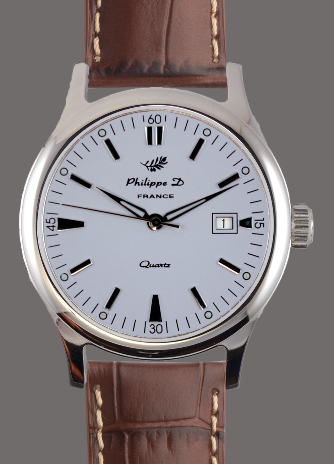 Montre Quartz boîtier acier finition inox