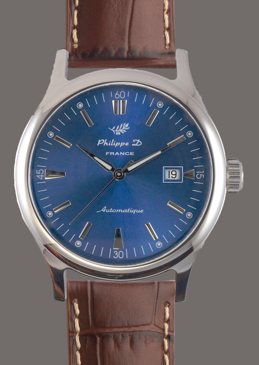 Montre automatique boîtier acier finition inox