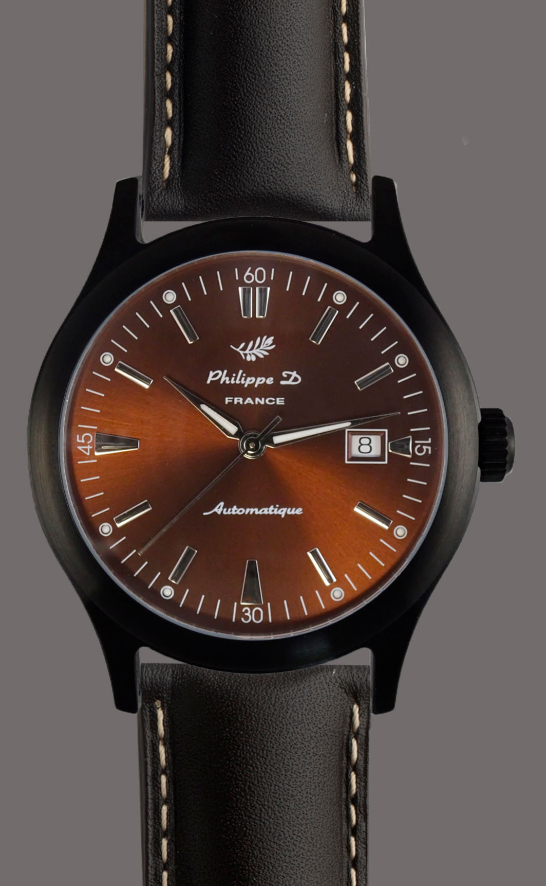 Montre automatique boîtier acier finition noire