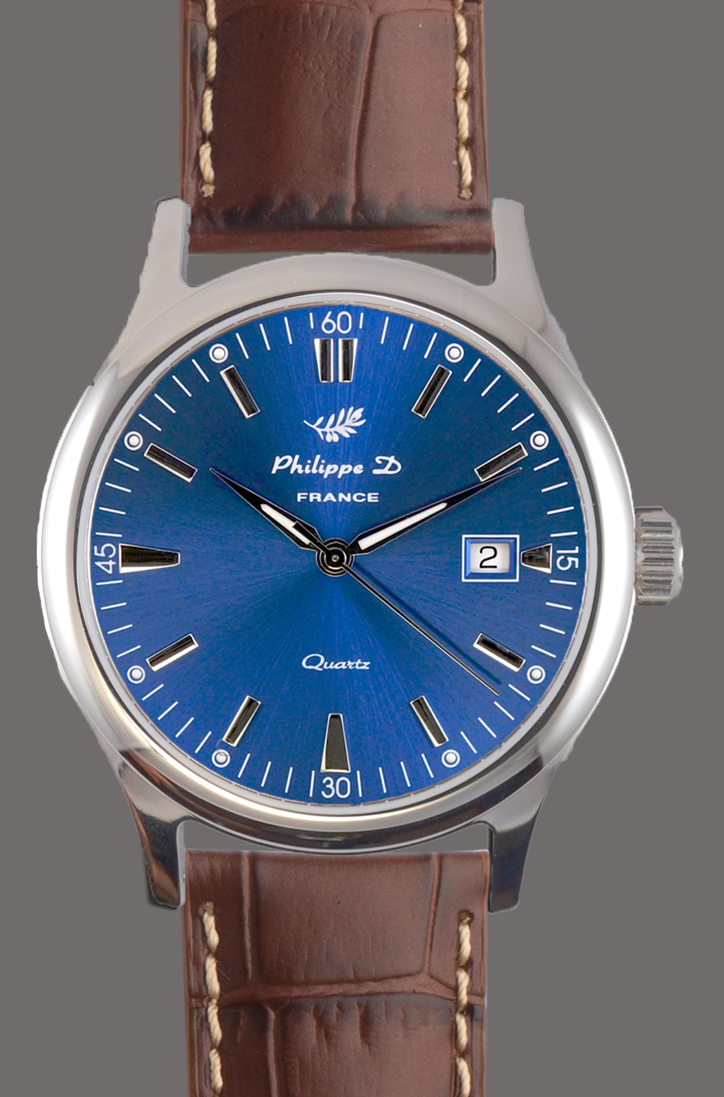 Montre Quartz boîtier acier finition inox