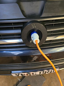 230v eGrille hook up hidden behind the VW logo