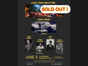 CHEZ VANA NEW YORK, June 05, 2026 invites Brazilian guest artist FLOR GIL ❗️sold out❗️