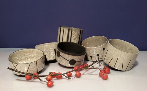 ciotole basculanti in ceramica raku