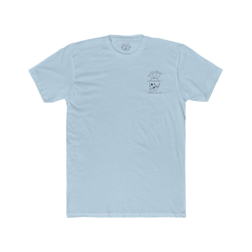 Thumbnail: "Off the Map, Out of Mind" Skull T-Shirt - Emerald Isle NC Edition