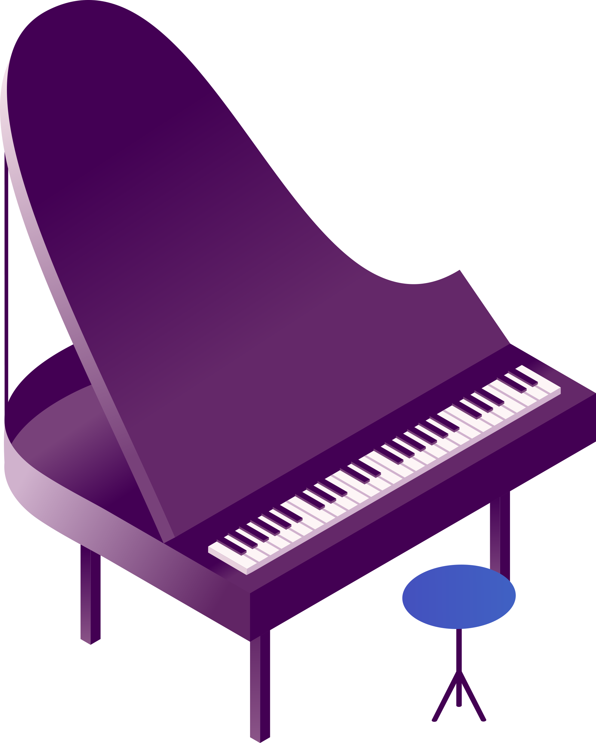紫色のグランドピアノ