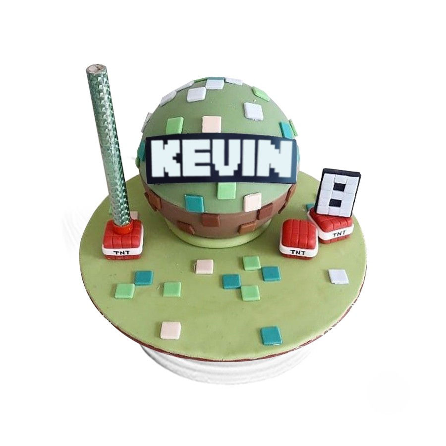 Breakable inspirado en videojuego Minecraft, con base personalizada y detalles clásicos del juego.