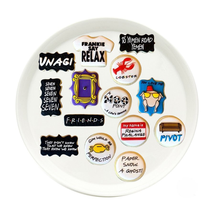 Galletas de cumpleaños inspiradas en referencias icónicas de la serie Friends