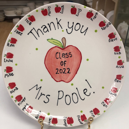 Apple Teacher Plate | Crafty Monkey Pottery Painting Studio