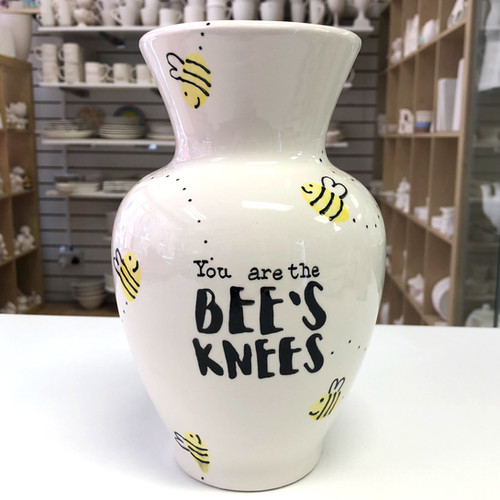 You're the Bee's Knees Vase | Crafty Monkey Pottery Painting Studio