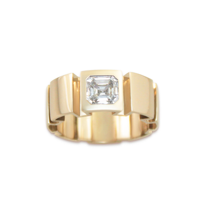 originale Bague de fiançailles solitaire pièce unique sur mesure pour homme femme BEL-AMI Paris