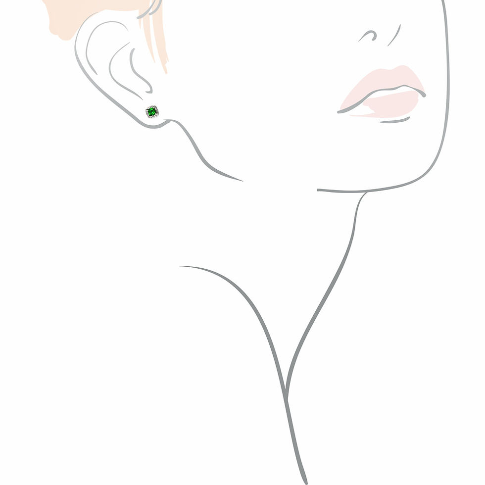 Miniature : Boucles d’oreilles or blanc entourage diamants tsavorites élégantes luxe puces BEL-AMI Paris uniques