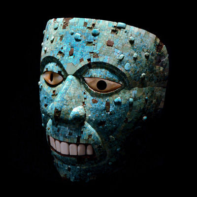 Masque azteque turquoise dieu Xiuhtecuhtli British Museum antiquité