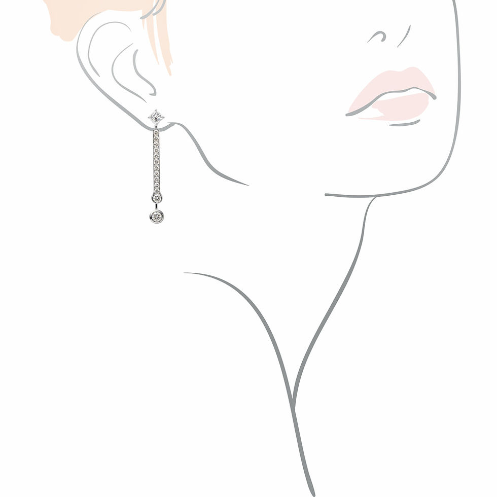 Miniature : Boucles d'oreilles transformables longues tanzanites or diamants contemporaines modernes BEL-AMI Joaillier Designer Paris