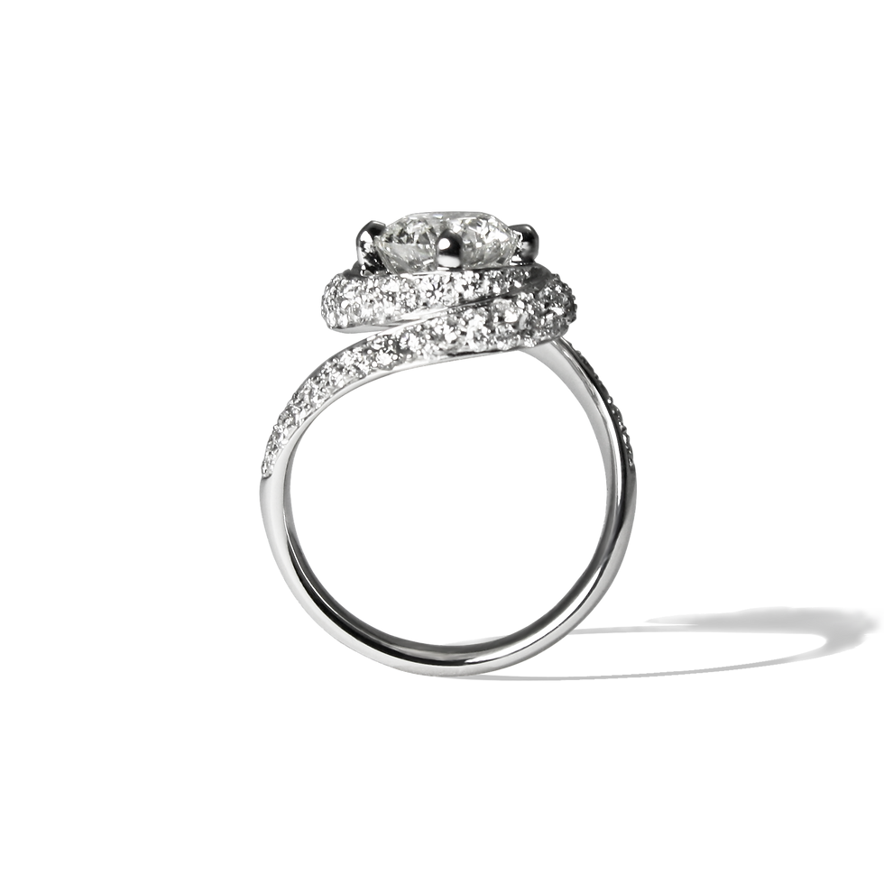 Bague de fiançailles solitaire mariage sur-mesure pièce unique diamant cartier brillants Joaillier Designer Bel-Ami Paris