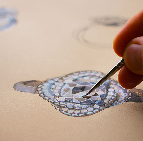 gouaché haute joaillerie BEL-AMI Joaillier Designer Paris 16e bague de fiançailles sur mesure or diamants