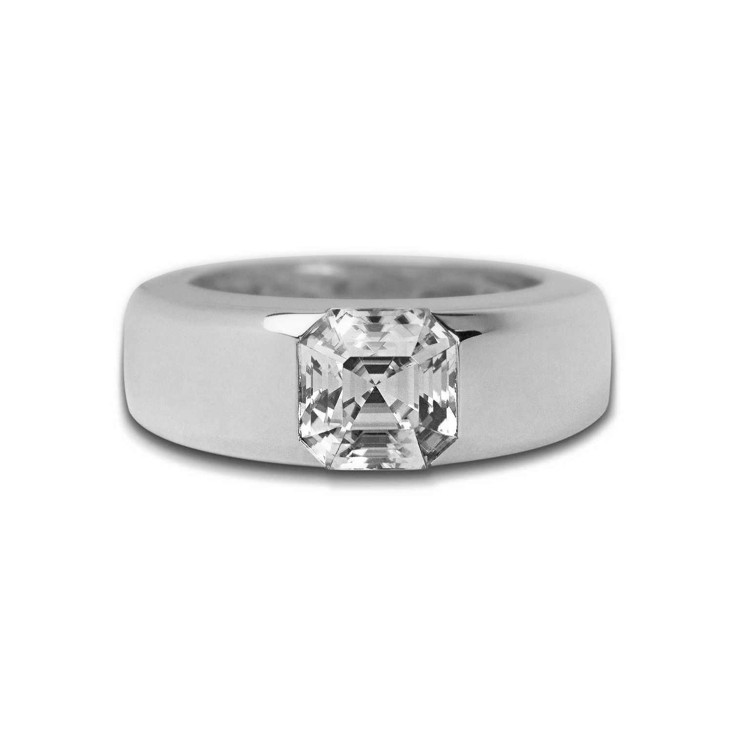 Bague chevalière contemporaine pure or diamant asscher carré emeraude princesse homme femme art deco BEL-AMI