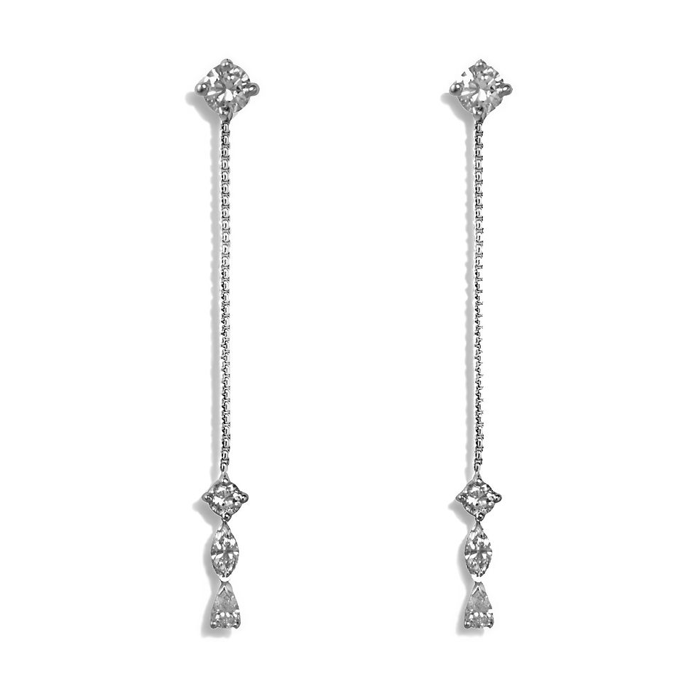 Boucles d'oreilles transformables puces chaines or diamants contemporaines modernes style BEL-AMI Joaillier Designer Paris