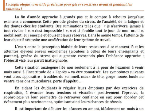 Préparation aux examens 2024