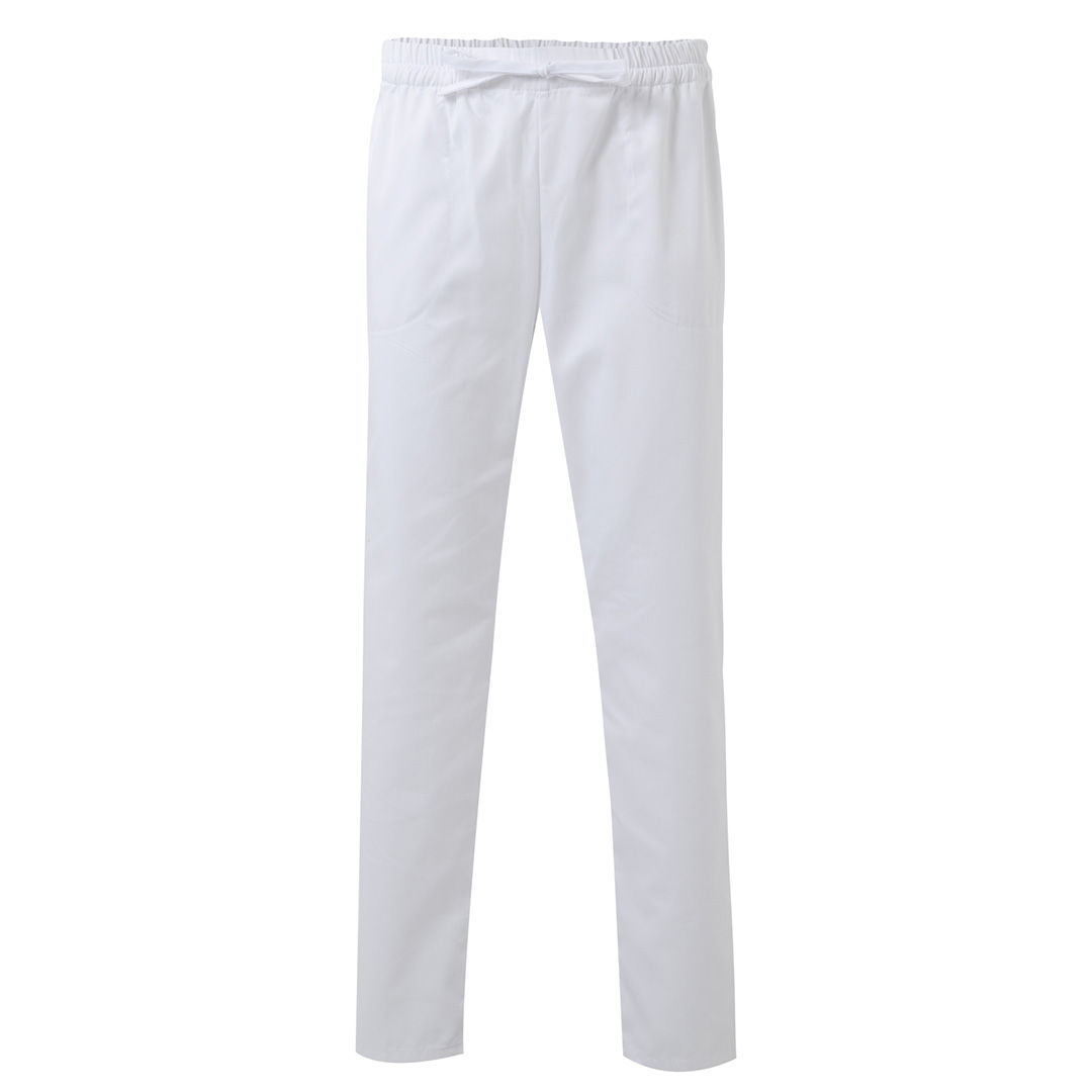 Pantalón básico con elástico y cintas - Blanco
