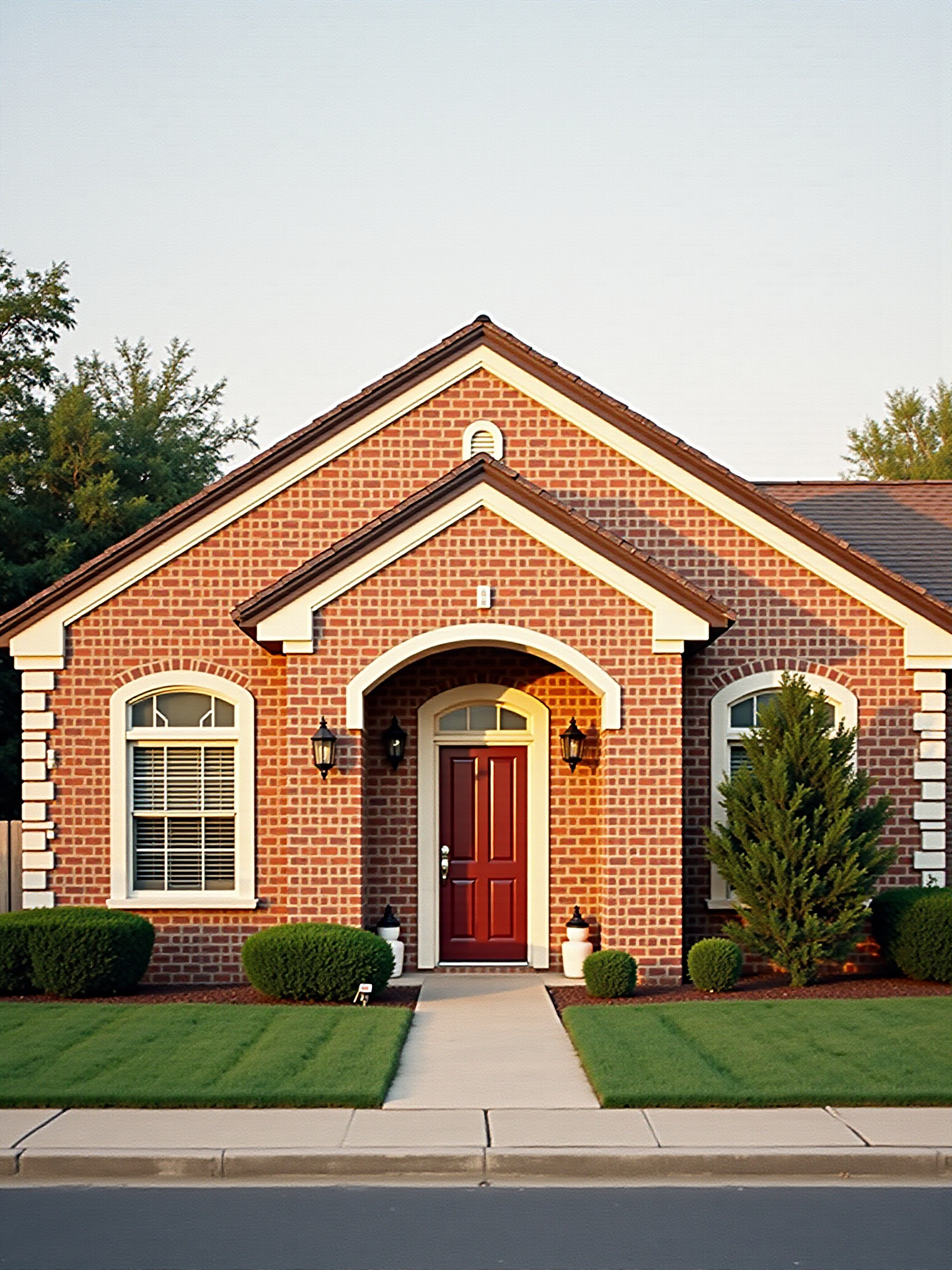 Red brick house with red door, All In Rentals