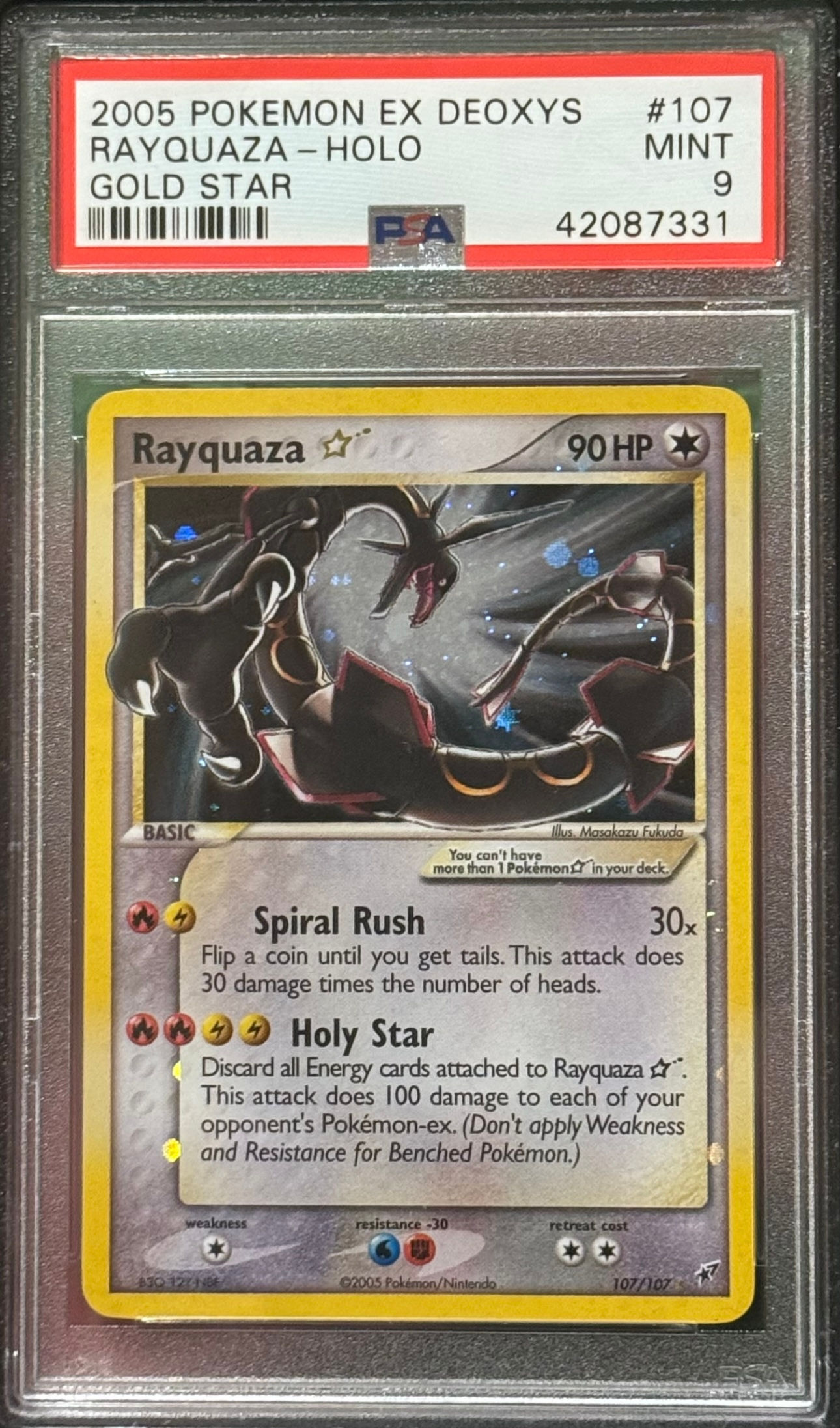 PSA 9 GOLD STAR RAYQUAZA 