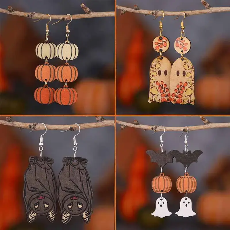 New Halloween Earrings Personalized Tricolor