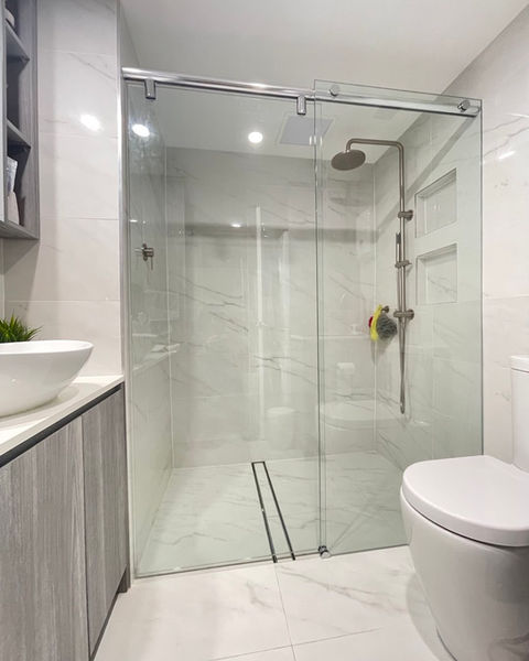 Wall to Wall Sliding Frameless Shower Screen