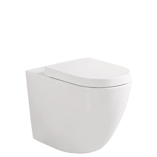Fienza Koko Tornado Flush Wall-Faced Toilet Suite, Gloss White