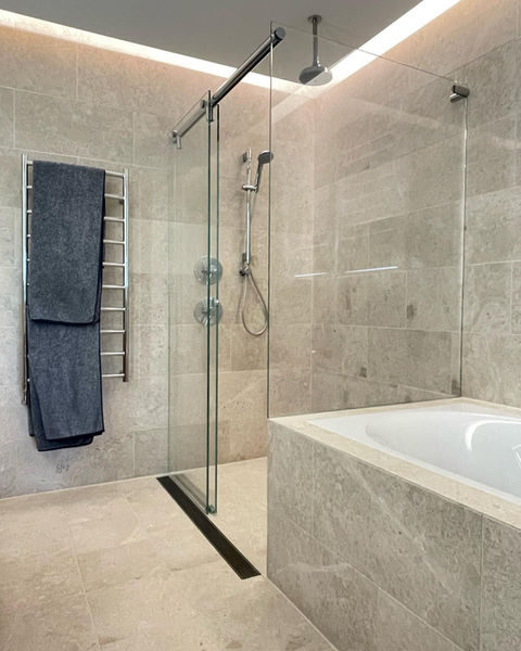 Custom Made Chrome Sliding Shower Screen