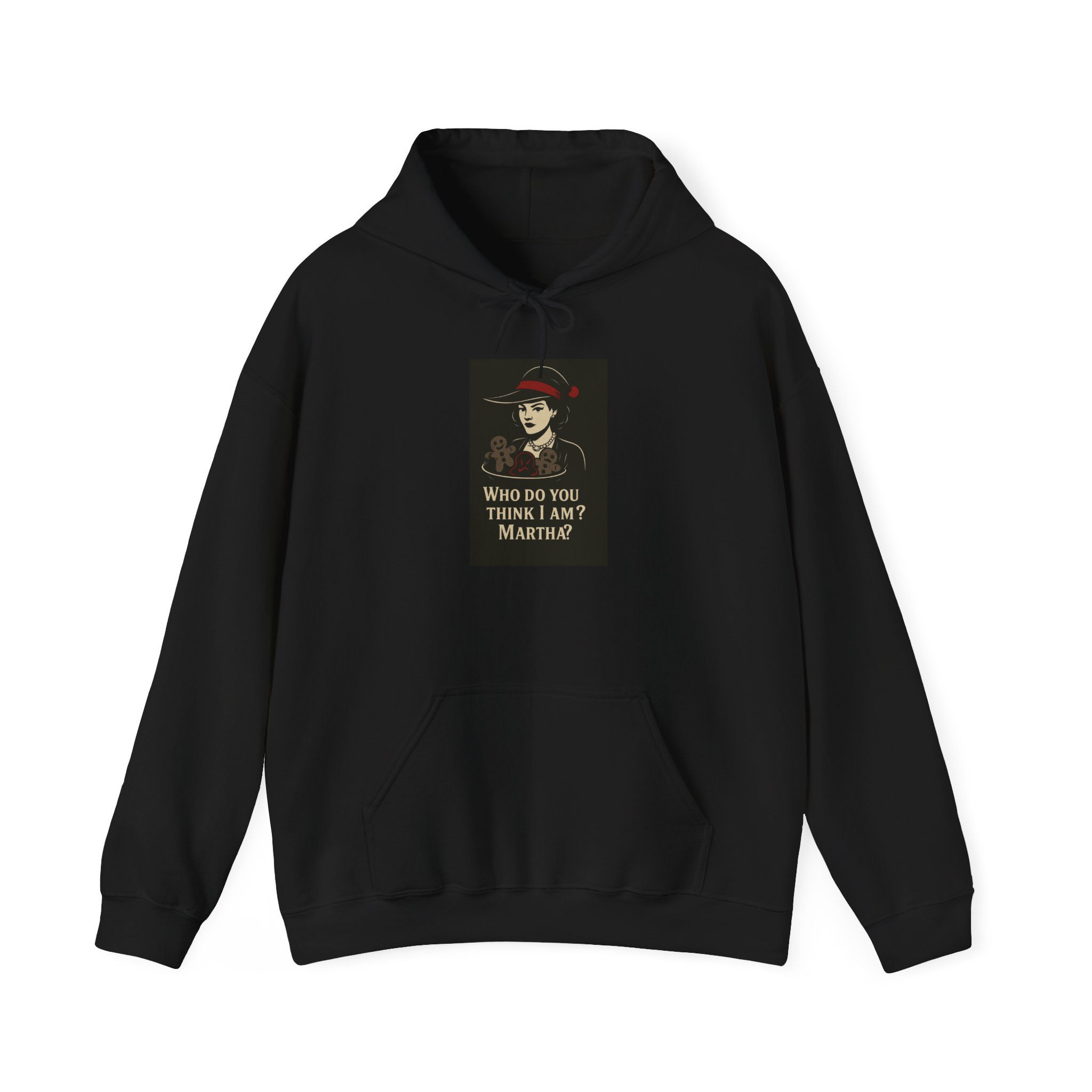 Hoodie — "Who Do You Think I Am? Martha" Vintage Gothic Portrait Sweatshirt