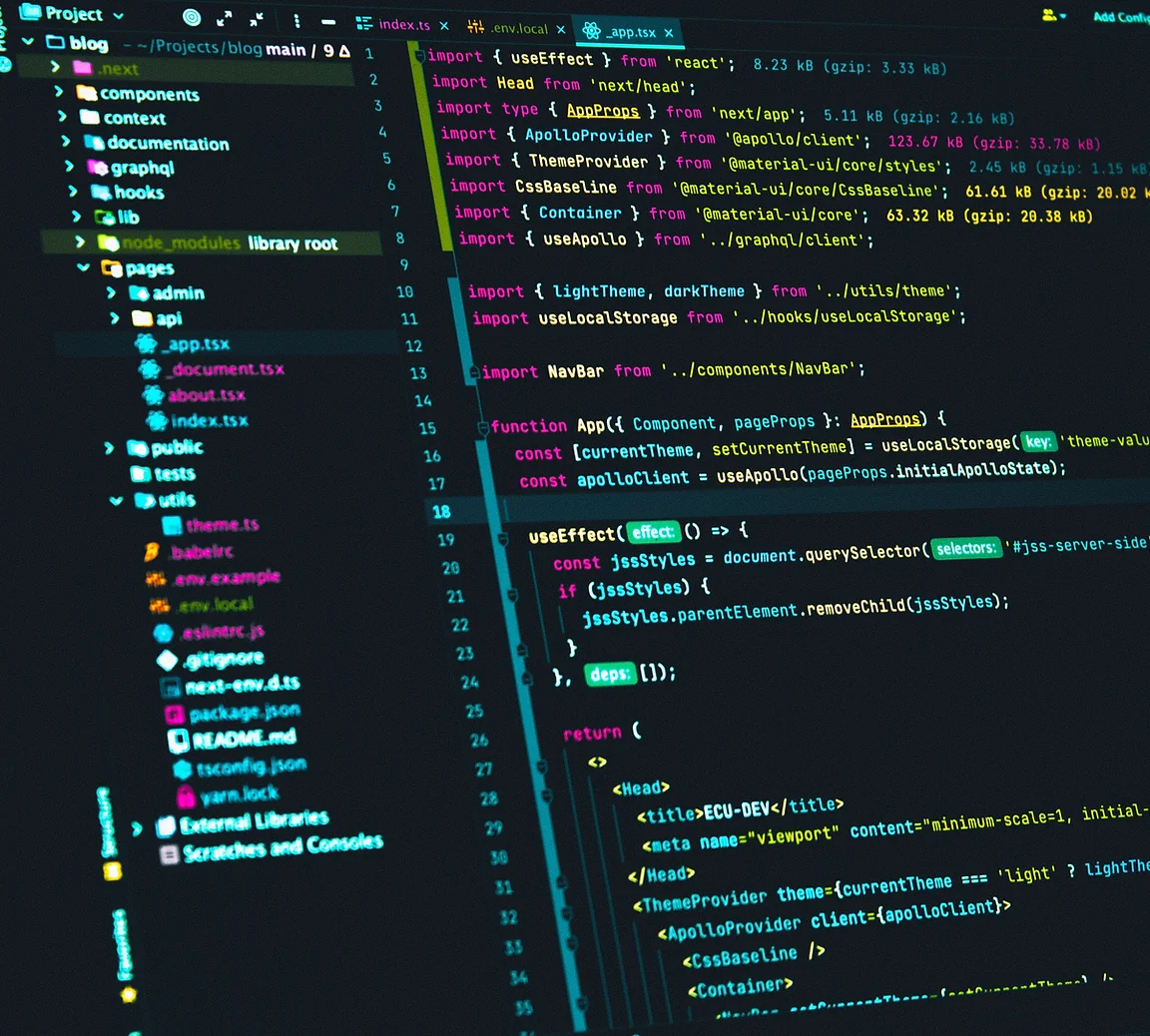 Code shown in an integrated development environment