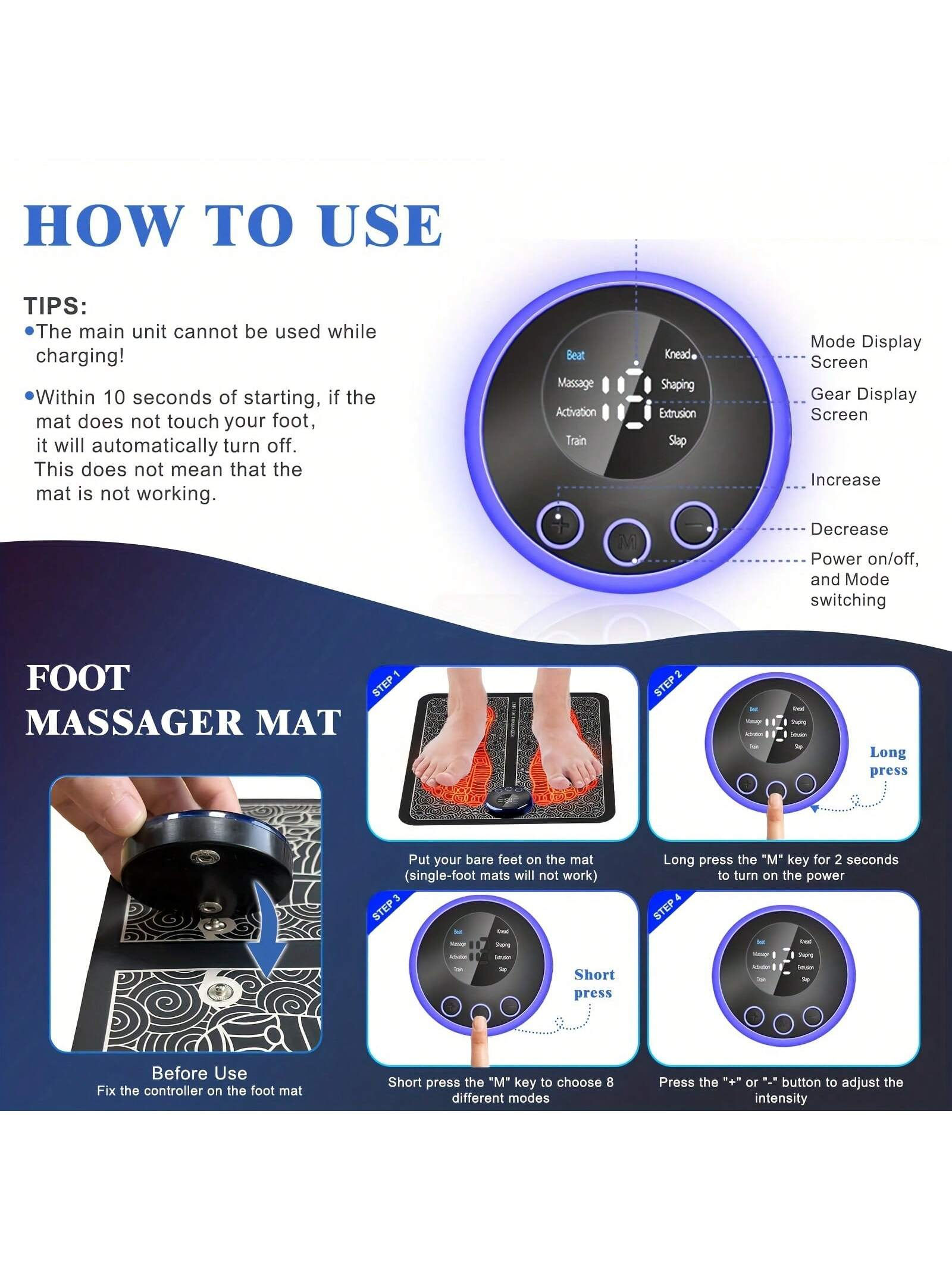 Portable Neuropathy Foot Massager Pad