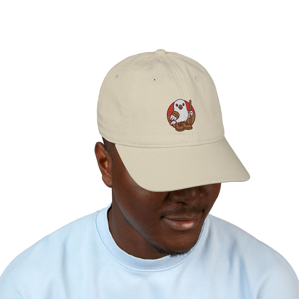 Thumbnail: Embroidered Owl Organic Baseball Cap — Cute Wildlife Dad Hat