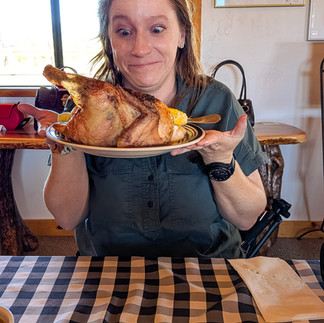 Kate coming face to face with the sacrificial chickens