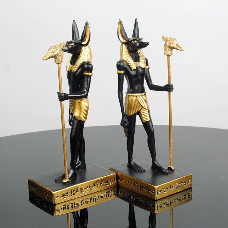 Miniatura: Escultura Anúbis de Resina Decoração de Mitologia Egípcia Resistente 