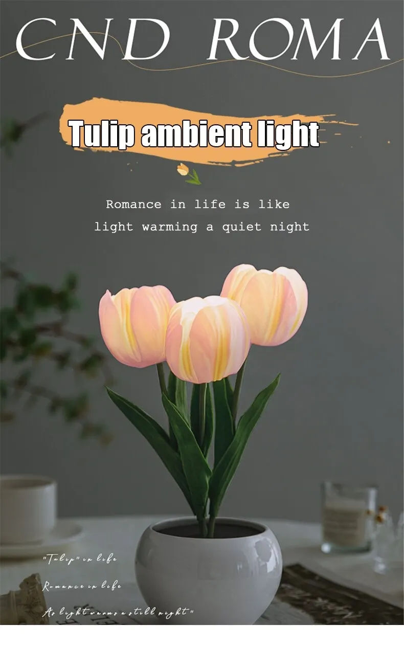 Miniatura: Luminária Noturna LED Tulipa, decoração de mesa, sala e quartos