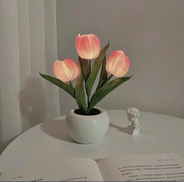Miniatura: Luminária Noturna LED Tulipa, decoração de mesa, sala e quartos