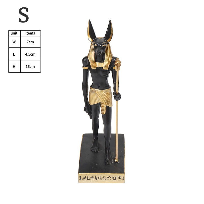 Miniatura: Escultura Anúbis de Resina Decoração de Mitologia Egípcia Resistente 