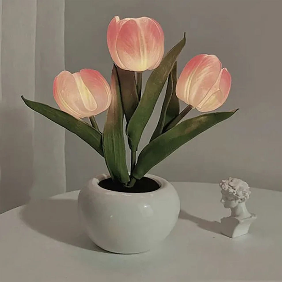 Miniatura: Luminária Noturna LED Tulipa, decoração de mesa, sala e quartos