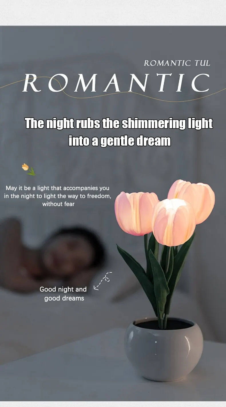 Miniatura: Luminária Noturna LED Tulipa, decoração de mesa, sala e quartos