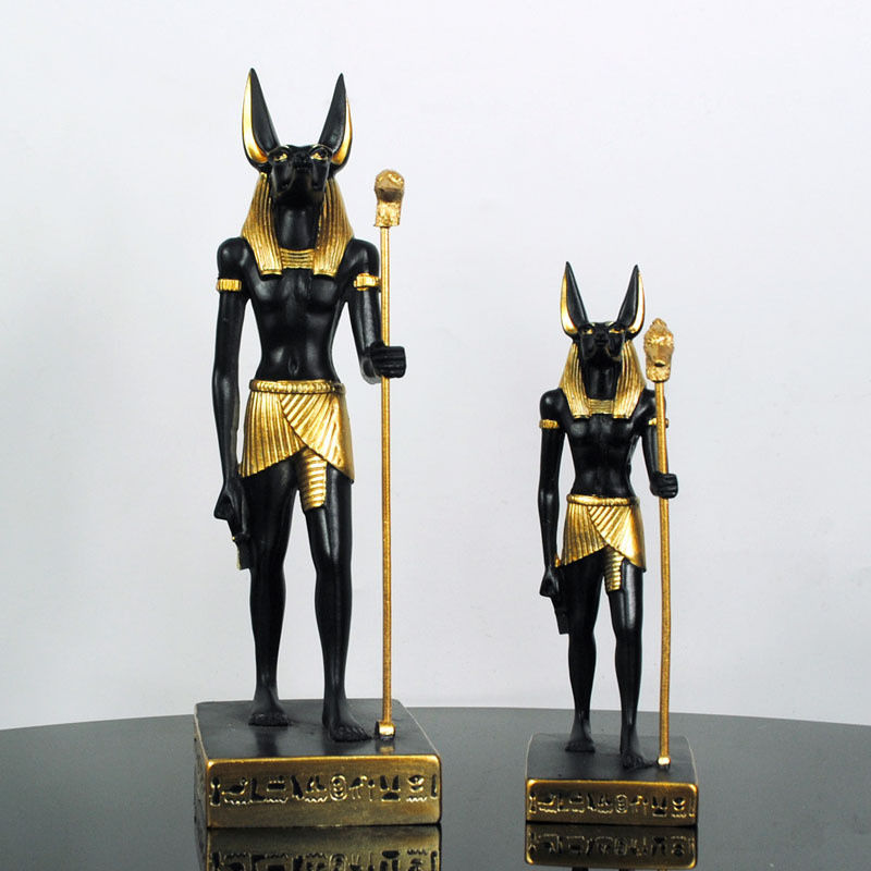 Miniatura: Escultura Anúbis de Resina Decoração de Mitologia Egípcia Resistente 
