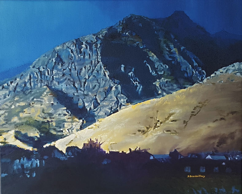 oil painting sunset utah american fork canyon