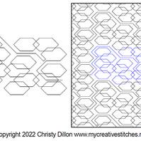 line drawing of Hexidecimal quilting design from My Creative Stitches